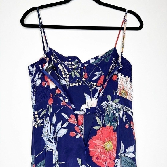 Yumi Kim Silk Pretty Woman Midi Dress in Rainforest Navy Women's Pockets Size S - Picture 4 of 9